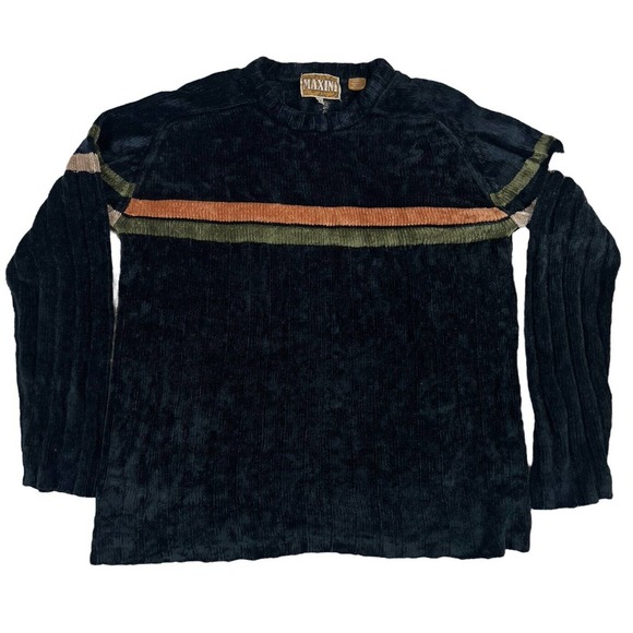 Maxini Women Black‎ Long Sleeve Crewneck Pullover Sweater Size M - Picture 1 of 6